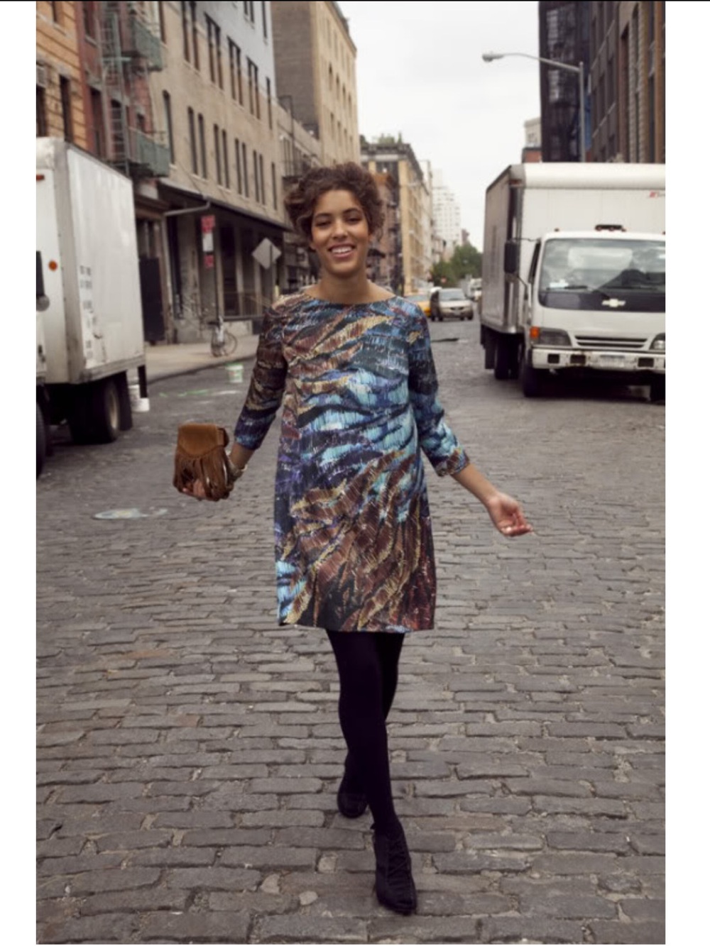 Ali Ro Multicolor Abstract 3/4-Sleeve Shift Dress